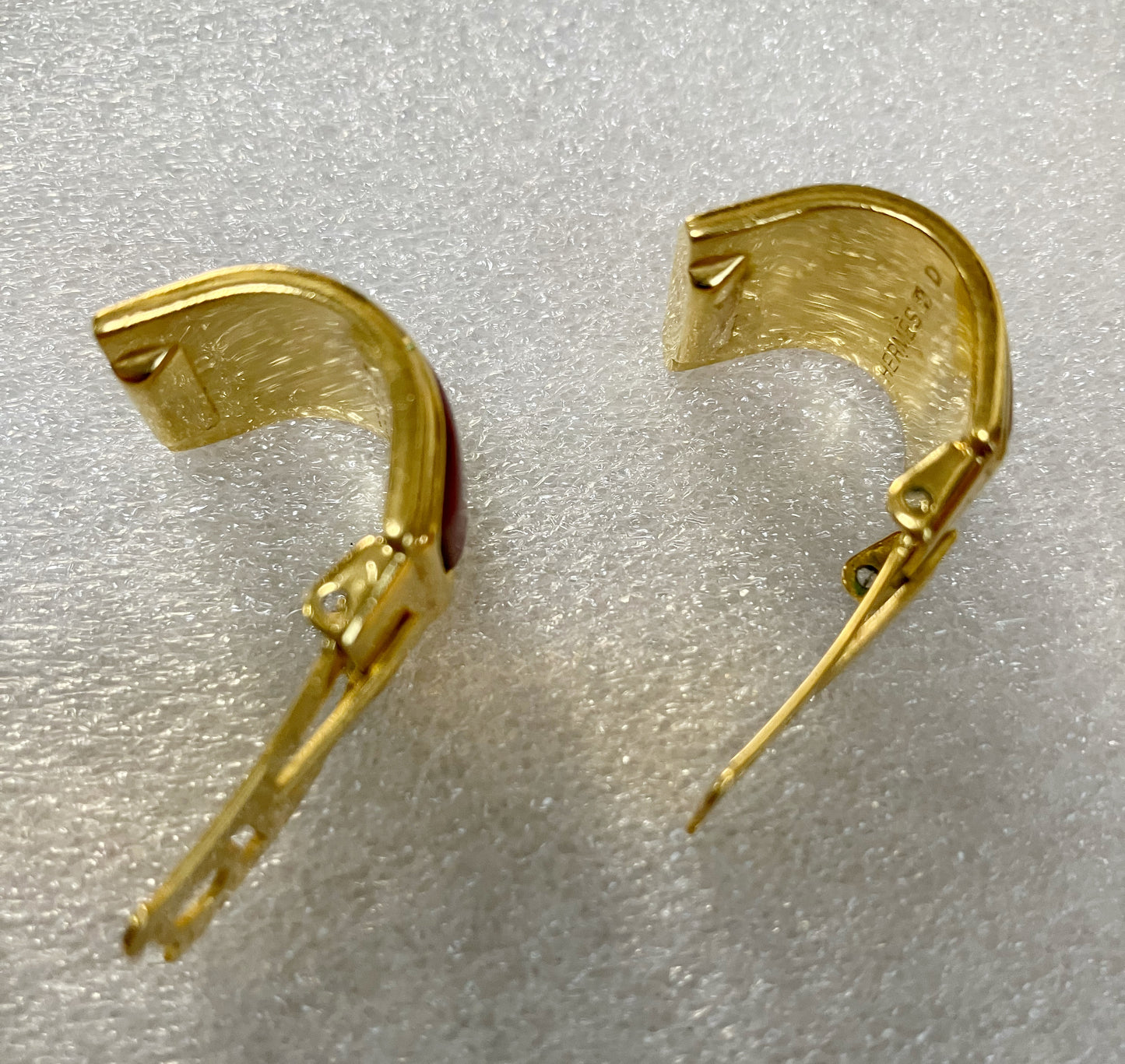 HERMES Cloisonné Enamel Clip-On Earrings – Grape Motif