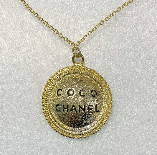 CHANEL Gold Necklace with Iconic COCO Logo
