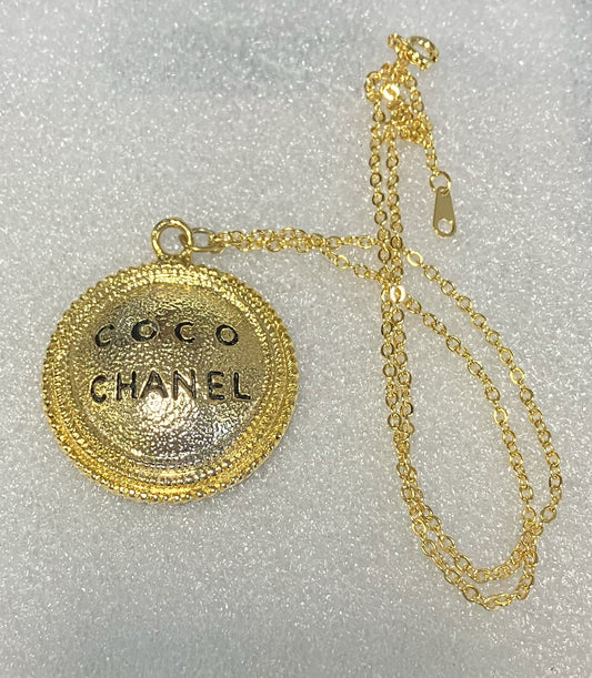CHANEL Gold Necklace with Iconic COCO Logo